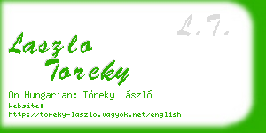 laszlo toreky business card